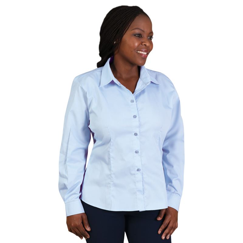 Ladies Long Sleeve Classic Woven Shirt   - Avail in: Black, Sky,