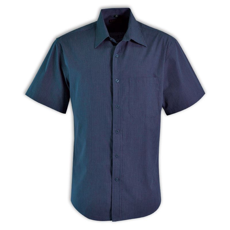 Matthew Shirt Short Sleeve - Check 1 - Avail in: Navy