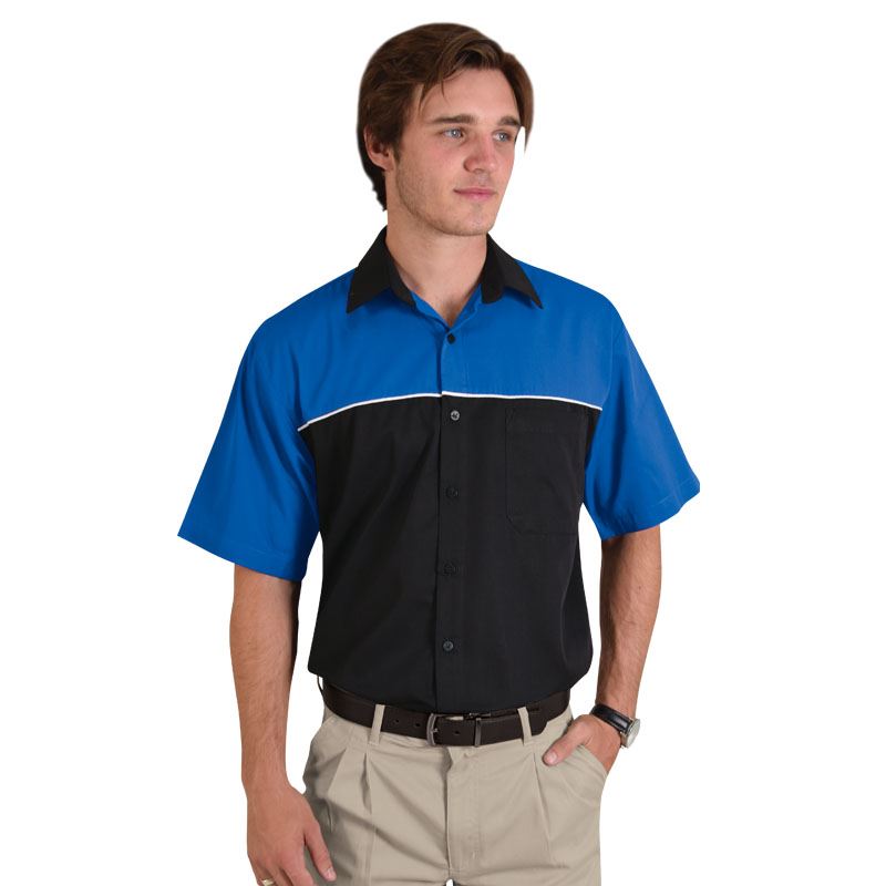 Mens Traction Pit Crew Shirt - Avail in: Black/Royal, Black/Red,