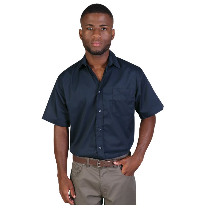Mens Short Sleeve Classic Woven Shirt   - Avail in: Black, Sky,