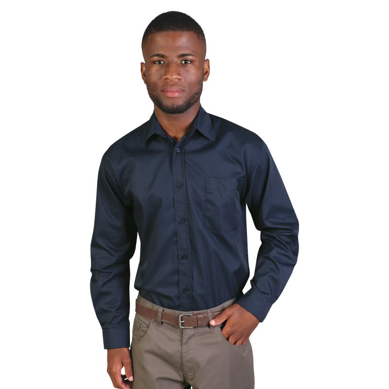 Mens Long Sleeve Classic Woven Shirt   - Avail in: Black, Sky, N