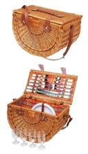 Half round wicker picnic basket