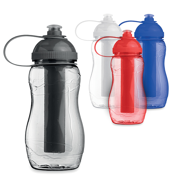 400ml plastic waterbottle with freezable ice stick