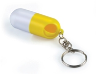 Keyring Pill Holder-Yellow/White