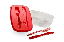 2 Section Food Container - Available in: Blue, Green, Red or Whi