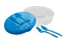 Food Container with fork and spoon - Available in: Blue, Green,