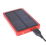 Solar Power Bank - 4000MA Red, Silver, Black