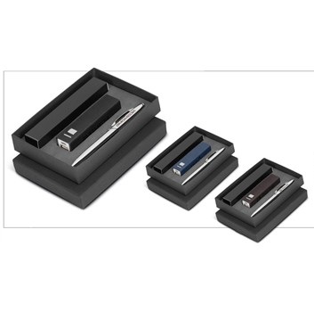 Renaissance Power Bank & Pen Gift Set - Avail in Black, Brown or