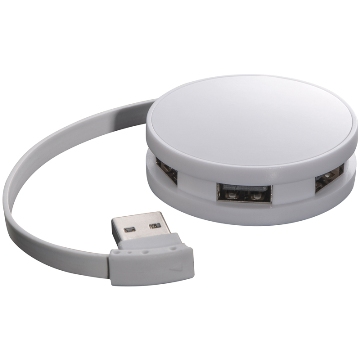Snow White Plastic 4-port USB hub