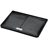 Bonded leather A4 folder with notepad, pen loop and several stor