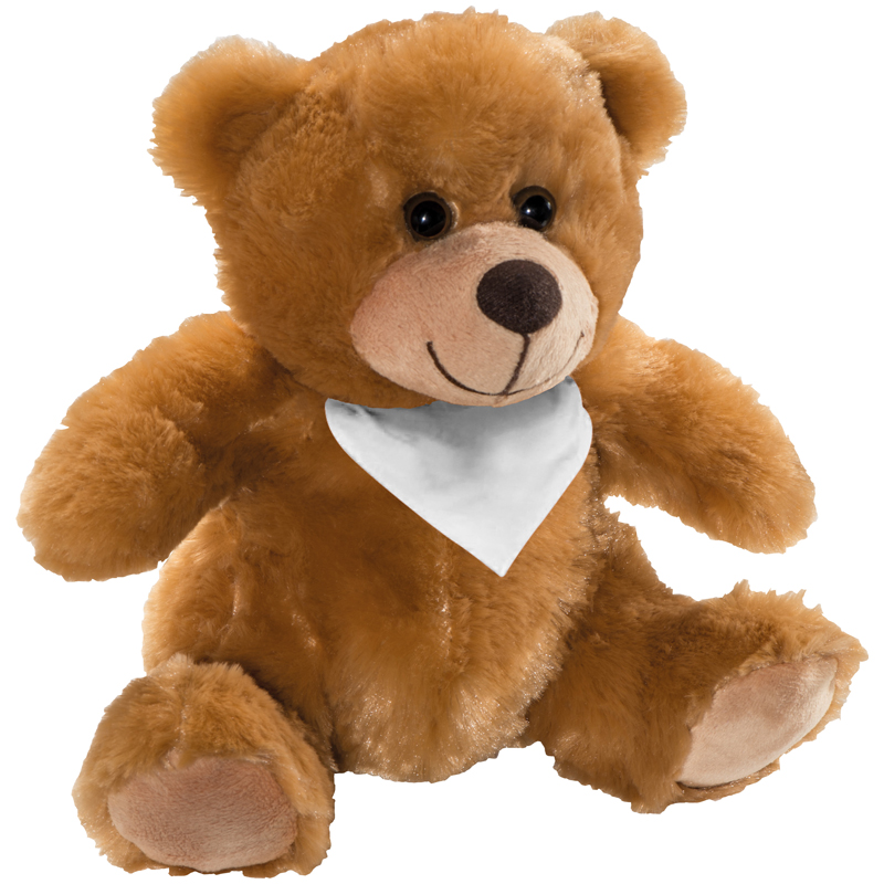 Medium size soft plush teddy bear. Branding will be printed on t