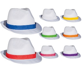 Polyester Fedora hat with colour finish