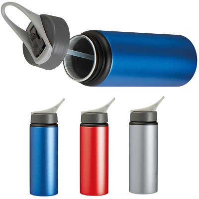 600ml metal vacuum drinking bottle with integrated straw