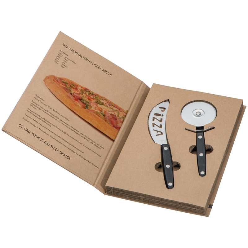 Pizza set consisting of a pizza knife and pizza cutter - a delic