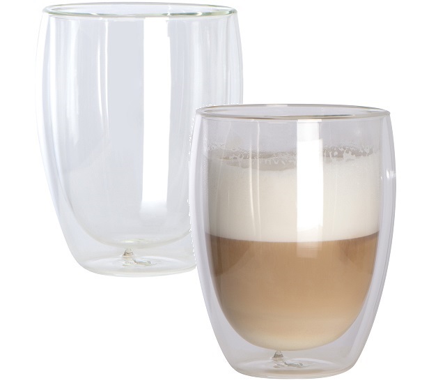 Double walled glass cappuccino cups - set of 2