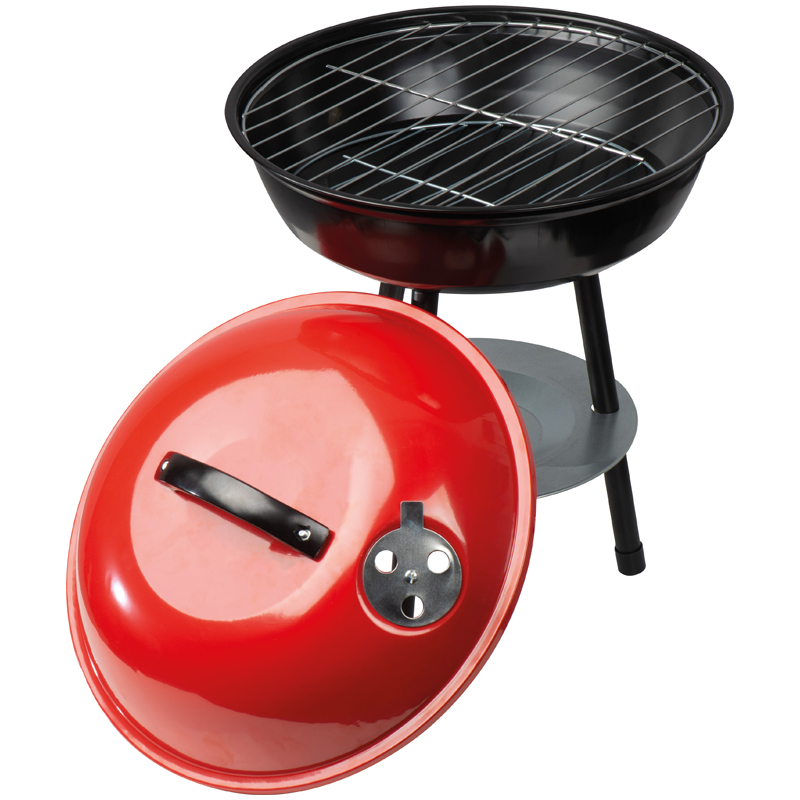 Mini mobile kettle braai with lid, ash pan and cooking grate