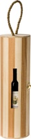 Wooden wine carrier with look-in "bottle-shaped" window