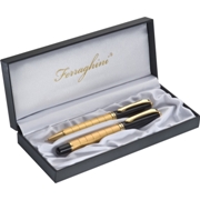 Timeless elegance! Classic gold trim pen set with roller ball an