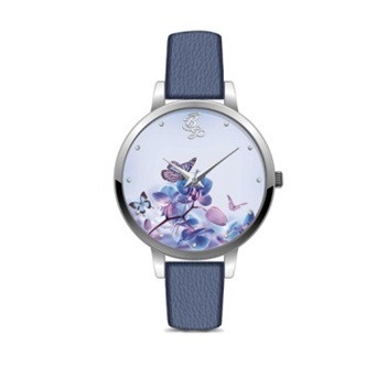 Flowerchild Silver & Blue Watch