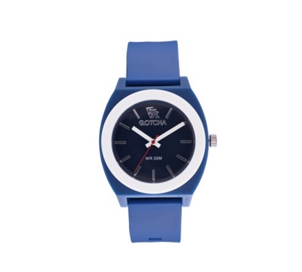 Anlg 50M-WR Navy/White Gnts Rnd Watch