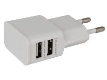 White Double USB Charger Plug
