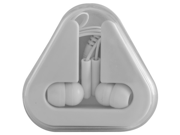 Earbuds in Case. Available in Black, Blue, White or Red