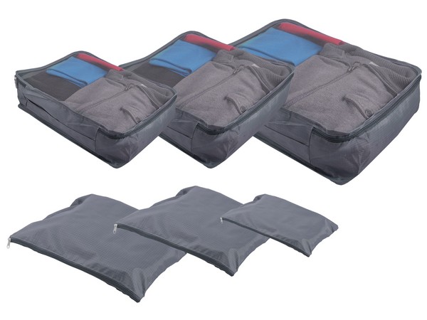 6-Piece Luggage Organiser Set. Avail in Black, Blue, Grey or Pin