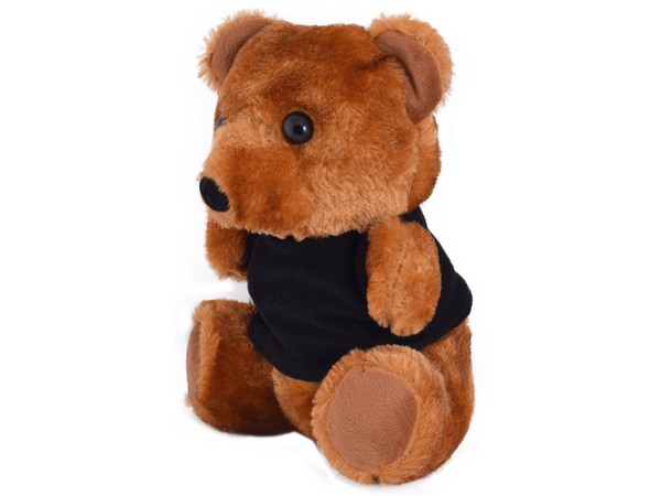Plush Tedding Bear with Coloured Shirt - Avail in Black, White o