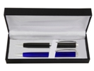 Marque Black & Blue Pen Set in Satin Set Box