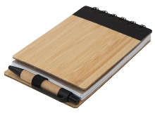 Wood Pocket Notepad, Sticky Memo & Pen- Avail in: Black or Green