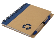 Thick Recycle Notebook & Pen- Avail in: Blue, Green or Black