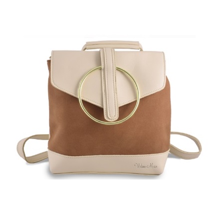 L.A Backpack Cream & Tan Handbag