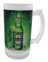 Frosted beer mug with full color print