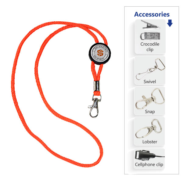 Hi-vis Cord Lanyard with Full Colour Dome