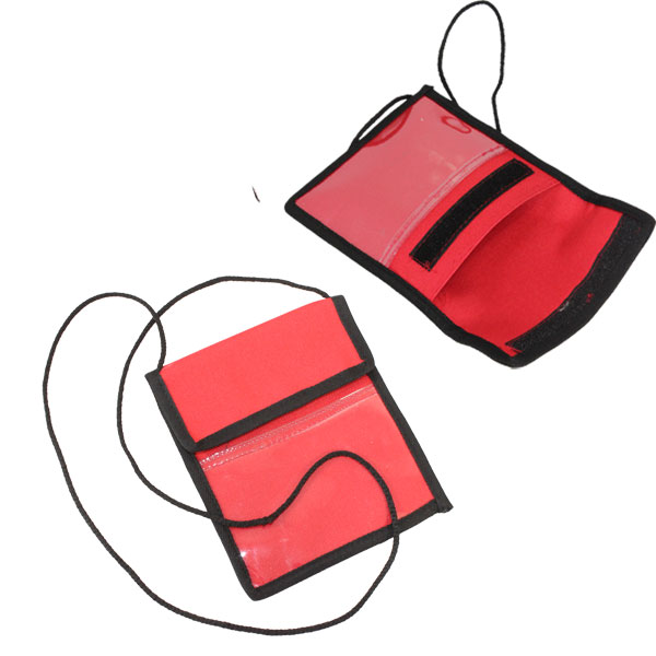 Conference Pouch and Cord. Available black, white, red or blue