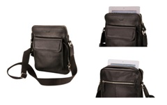 Leather Courier Cross Body BagBlack
