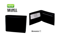 Bonded Leather Wallet with Coin CompartmentBlack