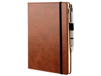 A5 Classica PU Notebook - Black; Tan