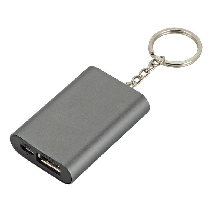 Compact Power Bank With Keychain1000 mAh - Avail in: Gunmetal or