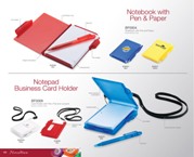 Card Holder With Pen, Pad And Lanyard - Red