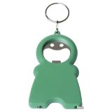 Bottle Opener Keychain with  LED Light and Measuring Tape - Gree