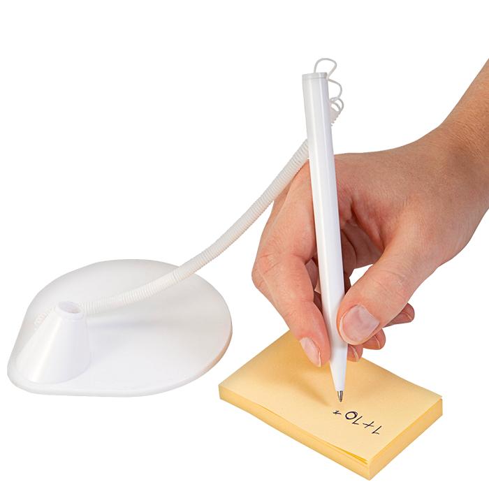 Plastic Pen With Stand - Blue Ink - Avail in: White