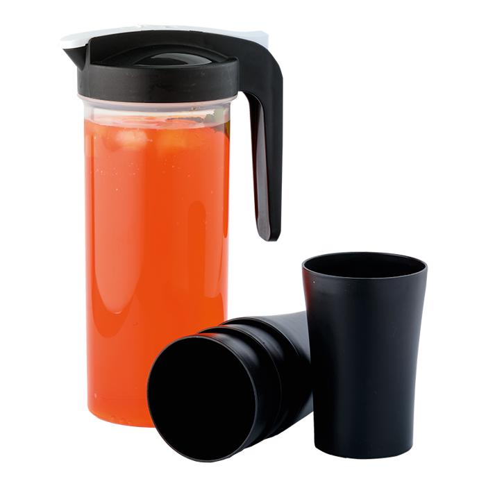 Jug With 4 Cups - Avail in: Black
