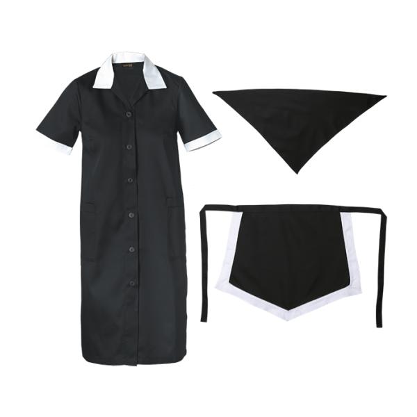 Ladies Poly Cotton 3 Piece Set - Available in: Black/White, Emer