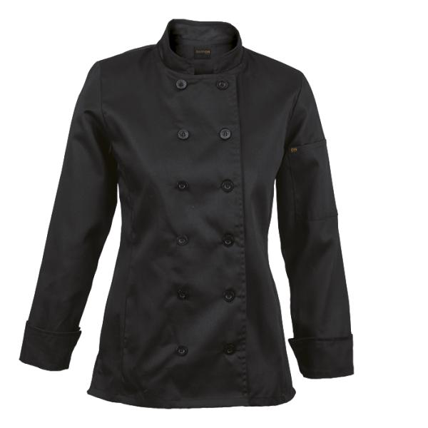 Ladies Long Sleeve Savona Chef Jacket - Available in: Black, Pin