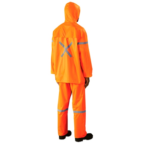 Outdoor Reflective Polyester PVC Rainsuit - Avail in many colour