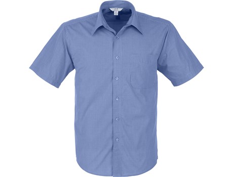 Biz Collection Micro Check Short Sleeve Shirt - Men