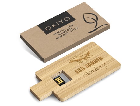Okiyo Eco Friendly Sempai 16GB Bamboo Memory Stick
