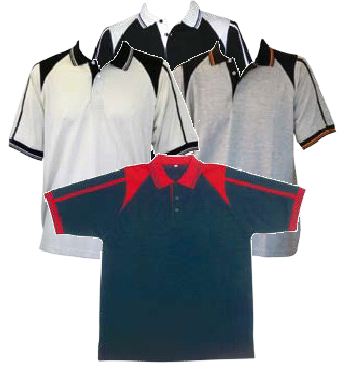 200g Two-Tone 200g Piquet Knit Shirt - Mlange / Black