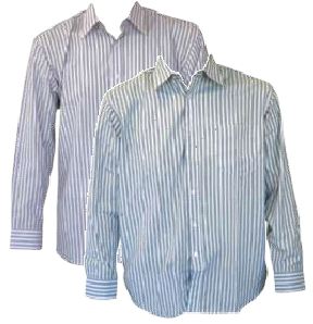 Striped poly cotton shirt long and short sleeves - White / Black